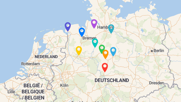 Map of company locations