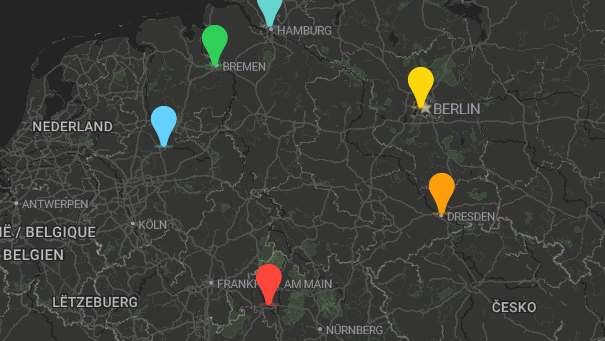 Map of company locations