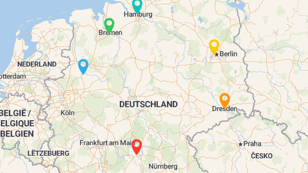 Map of company locations