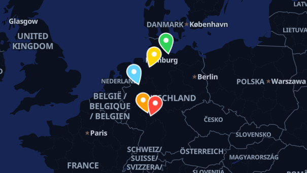 Map of company locations