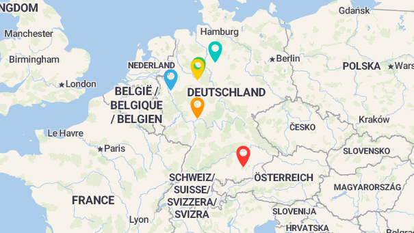 Map of company locations