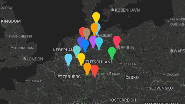 Map of company locations