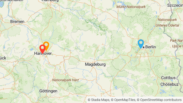 Map of company locations