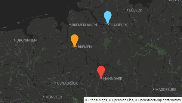 Map of company locations
