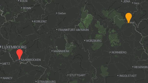 Map of company locations