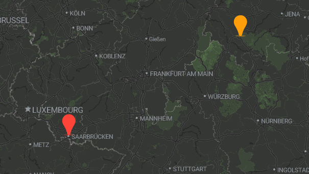Map of company locations