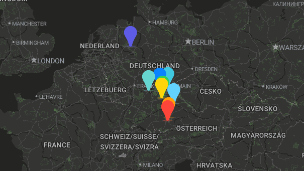 Map of company locations