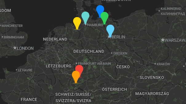 Map of company locations