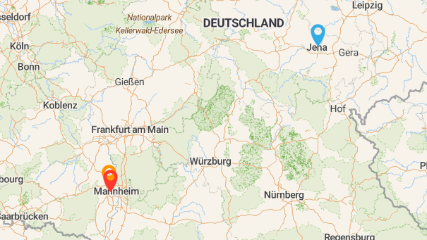 Map of company locations