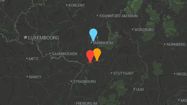 Map of company locations