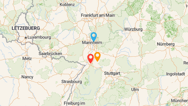 Map of company locations