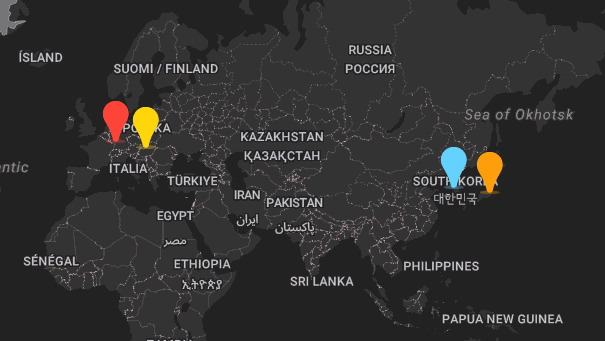 Map of company locations