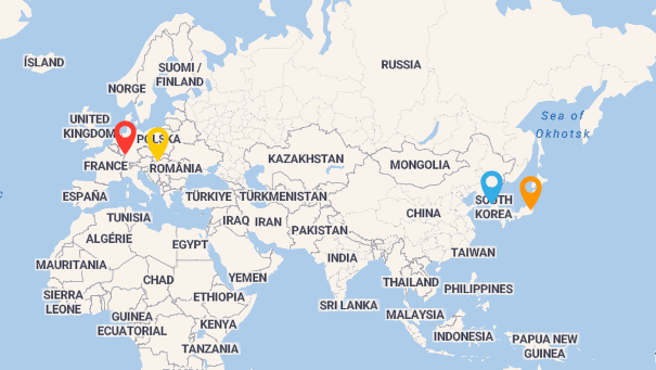 Map of company locations