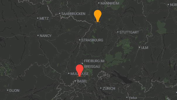 Map of company locations