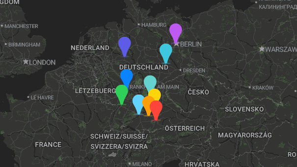 Map of company locations