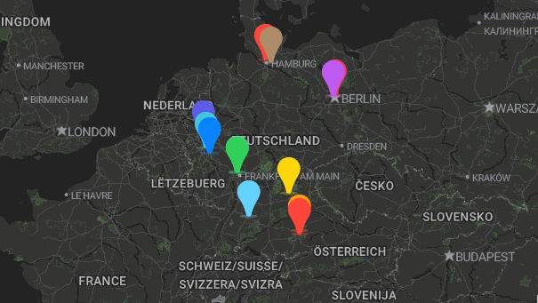 Map of company locations