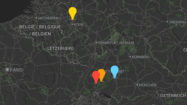 Map of company locations