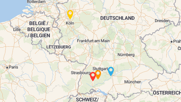 Map of company locations