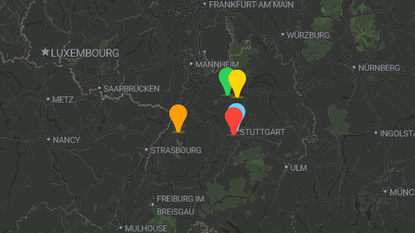 Map of company locations
