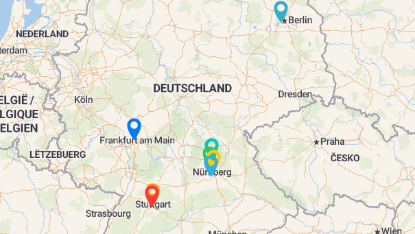 Map of company locations