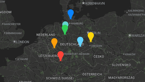 Map of company locations