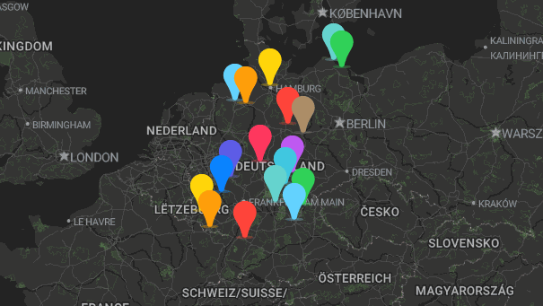Map of company locations