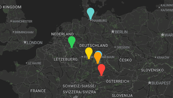 Map of company locations