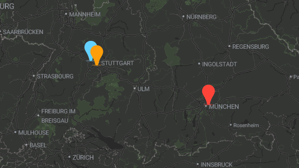Map of company locations