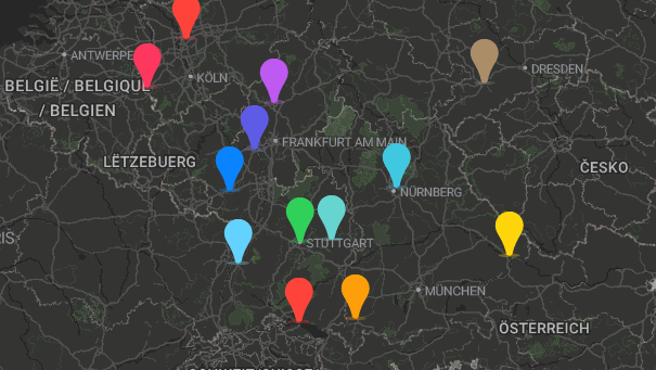 Map of company locations