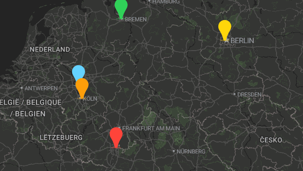 Map of company locations