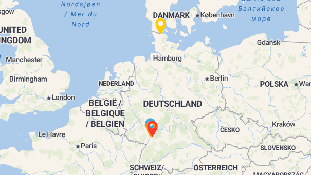Map of company locations