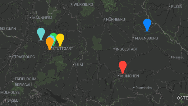 Map of company locations
