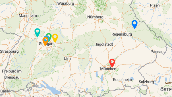 Map of company locations