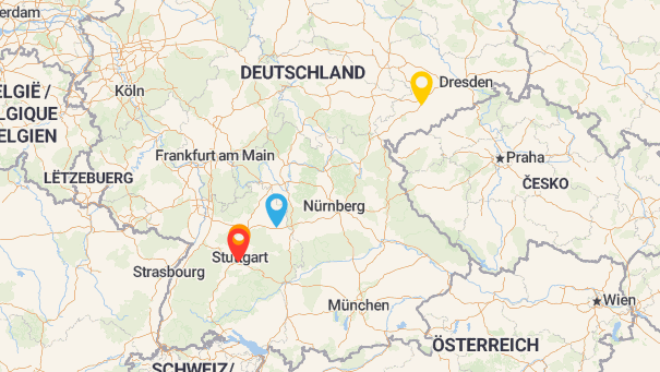 Map of company locations