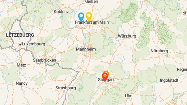 Map of company locations