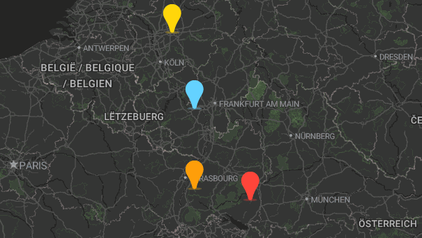 Map of company locations