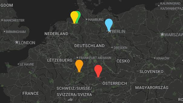 Map of company locations