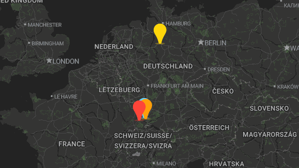 Map of company locations