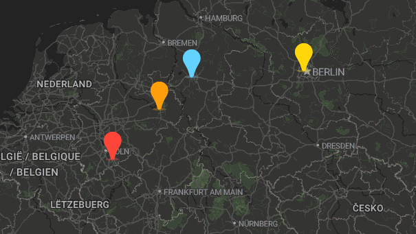 Map of company locations