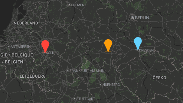 Map of company locations