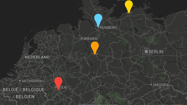 Map of company locations