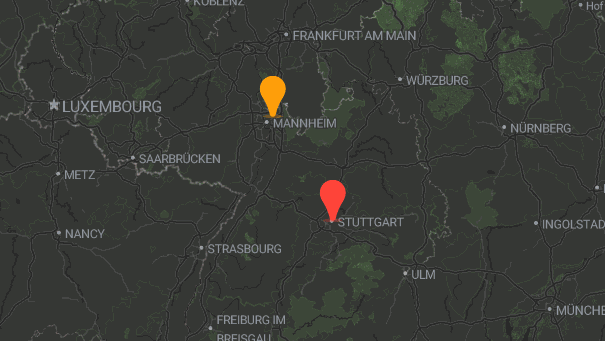 Map of company locations