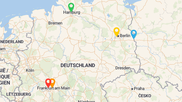 Map of company locations