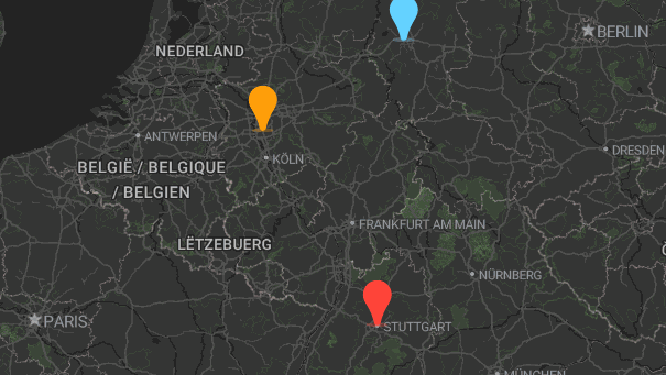 Map of company locations