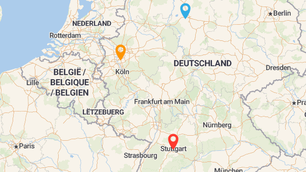 Map of company locations