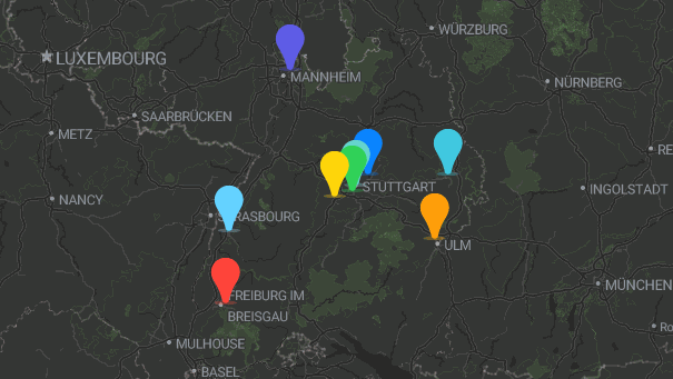 Map of company locations