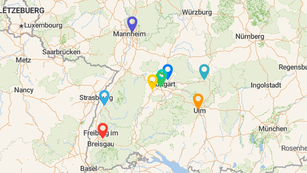 Map of company locations