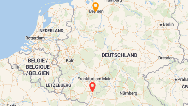 Map of company locations