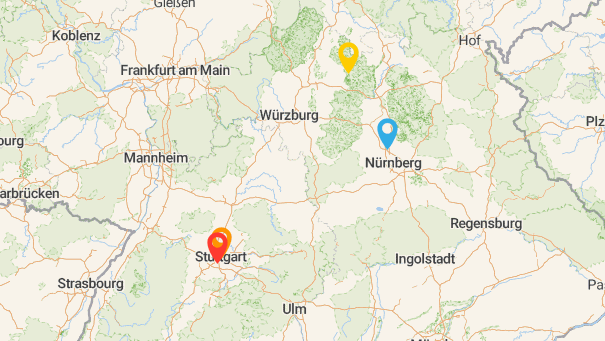 Map of company locations