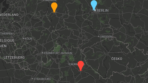 Map of company locations